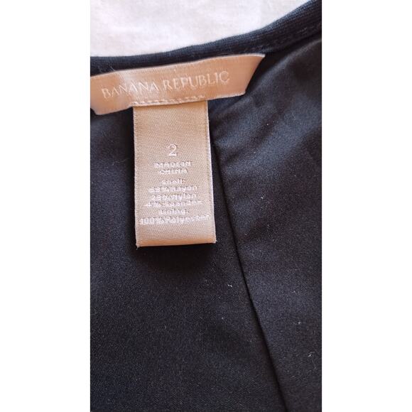 Banana Republic short sleeves Black Jewel neckline Dress Size 2 with Pockets - Picture 8 of 13